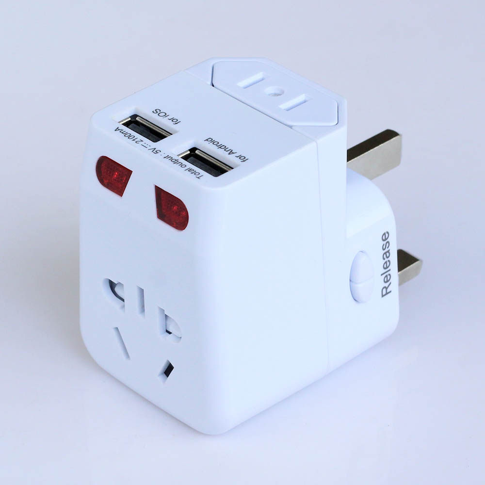 全球通用万能转换插头 双usb电源转换插座 日本香港 台湾美国韩国_不