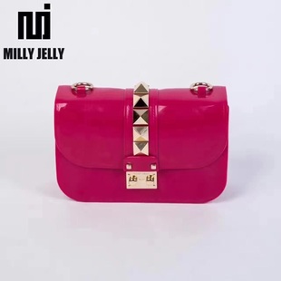 dior掉鉚釘 MILLY JELLY正品泰國潮牌鉚釘果凍包潘奕同款斜挎可換鉚釘 dior鉚釘包