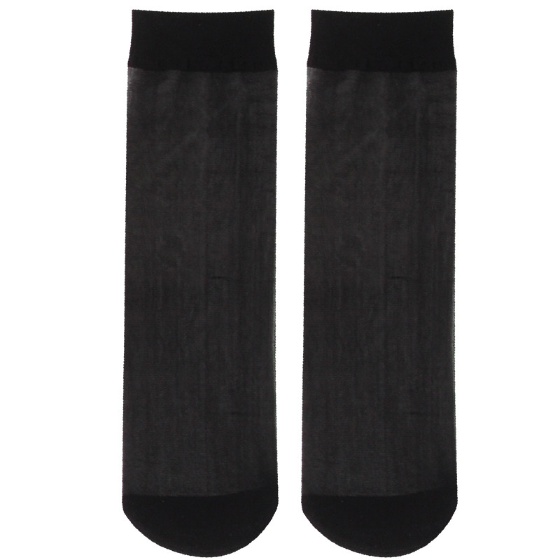 浪莎短丝袜女黑色夏季超薄款耐磨防滑袜子脚尖女士透明水晶丝短袜