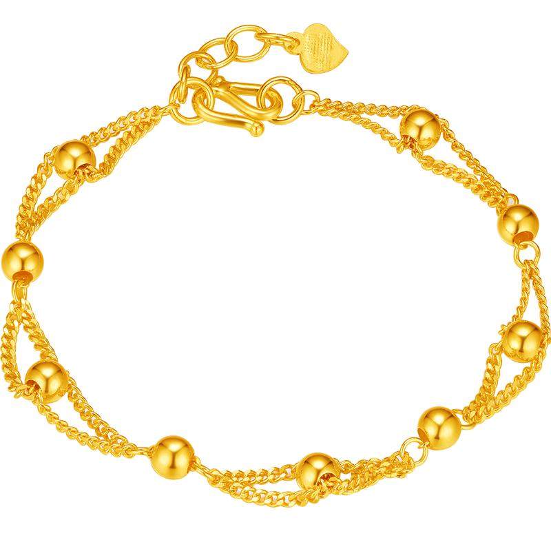 黄金手链足金9999金手链女2021年新款纯金手镯金手镯金999脚链24k