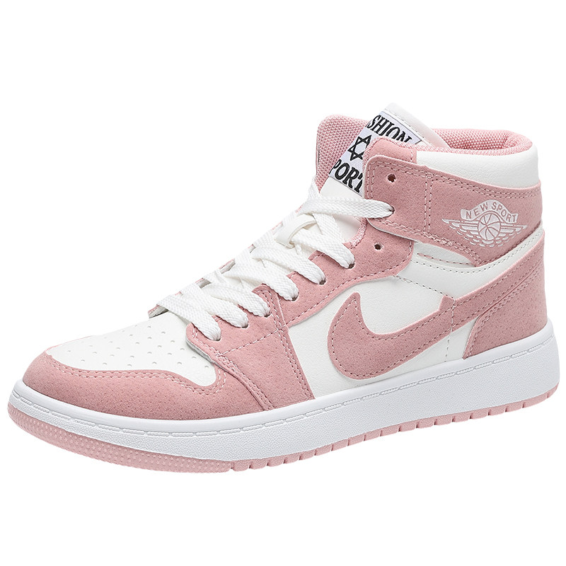 aj女鞋正版官网空军一号樱花粉色变色龙bcinikes高帮学生运动板鞋