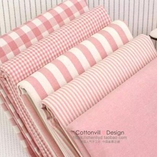 日韩风格布料格子条纹田园床单面料桌N布抱枕沙发野餐垫子
