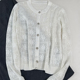 柜货~24夏季长袖圆领单排扣羊毛蚕丝立体镂空针织衫外套 巨美开衫