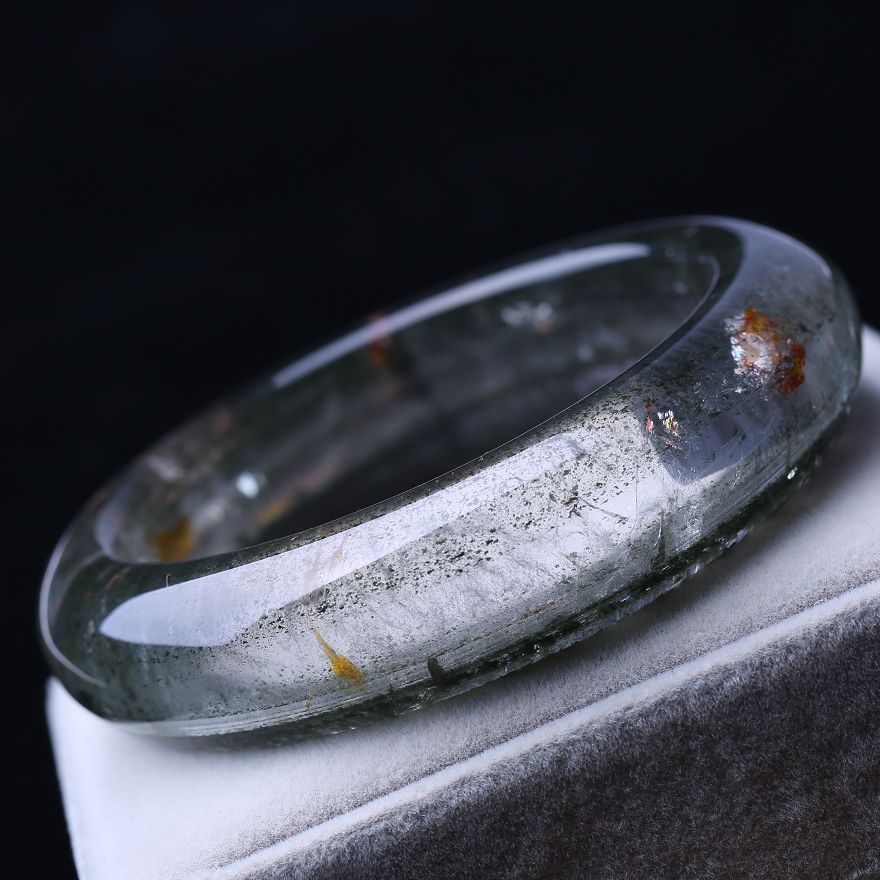 天然绿幽灵手镯 99.89克 霸气十足