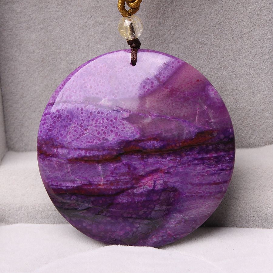 绝品罕见大尺寸舒俱来吊坠 圆形吊牌 公认防癌天然宝石 41.90克