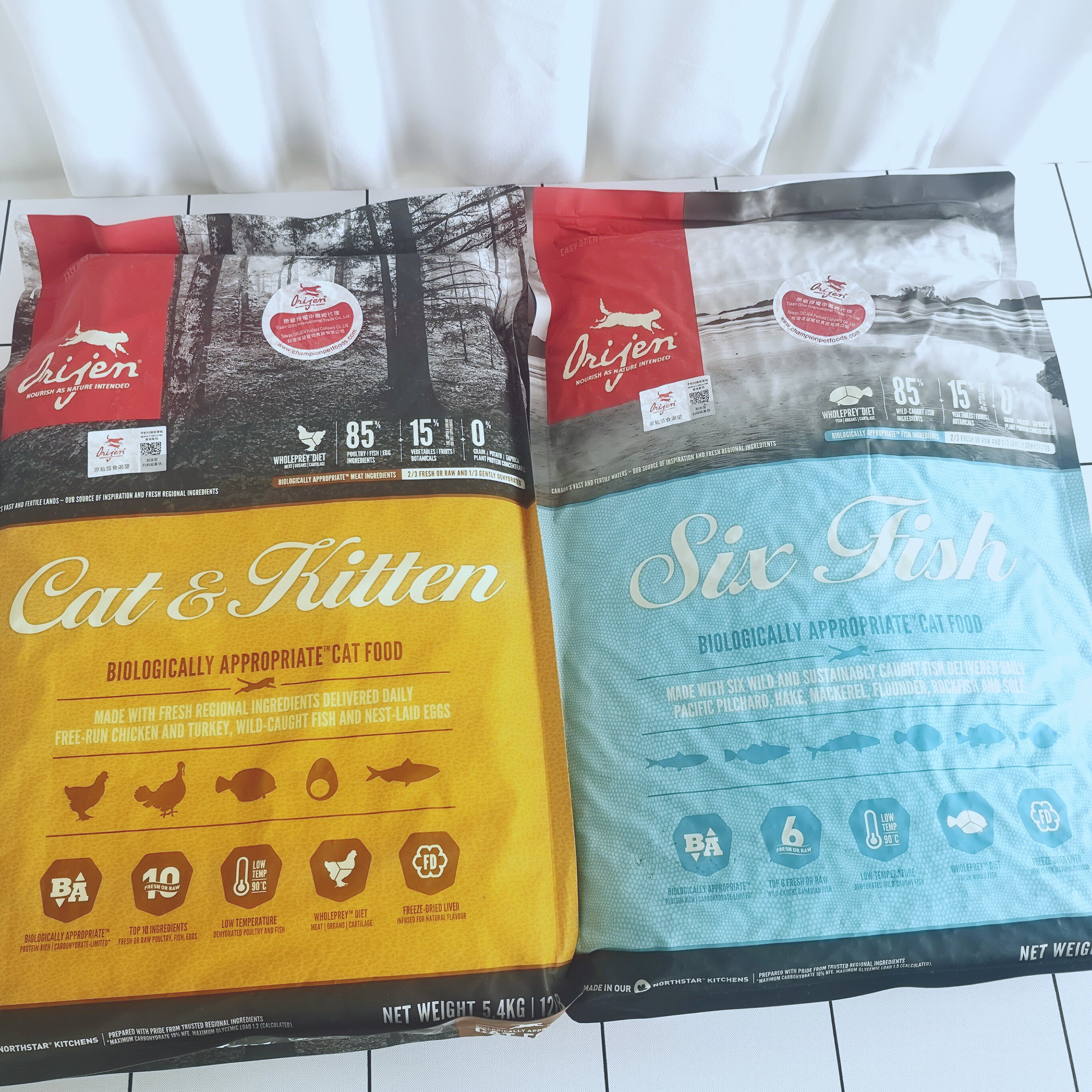 【现货】双标防伪orijen渴望鸡肉六种鱼天然粮猫粮成猫幼猫12磅