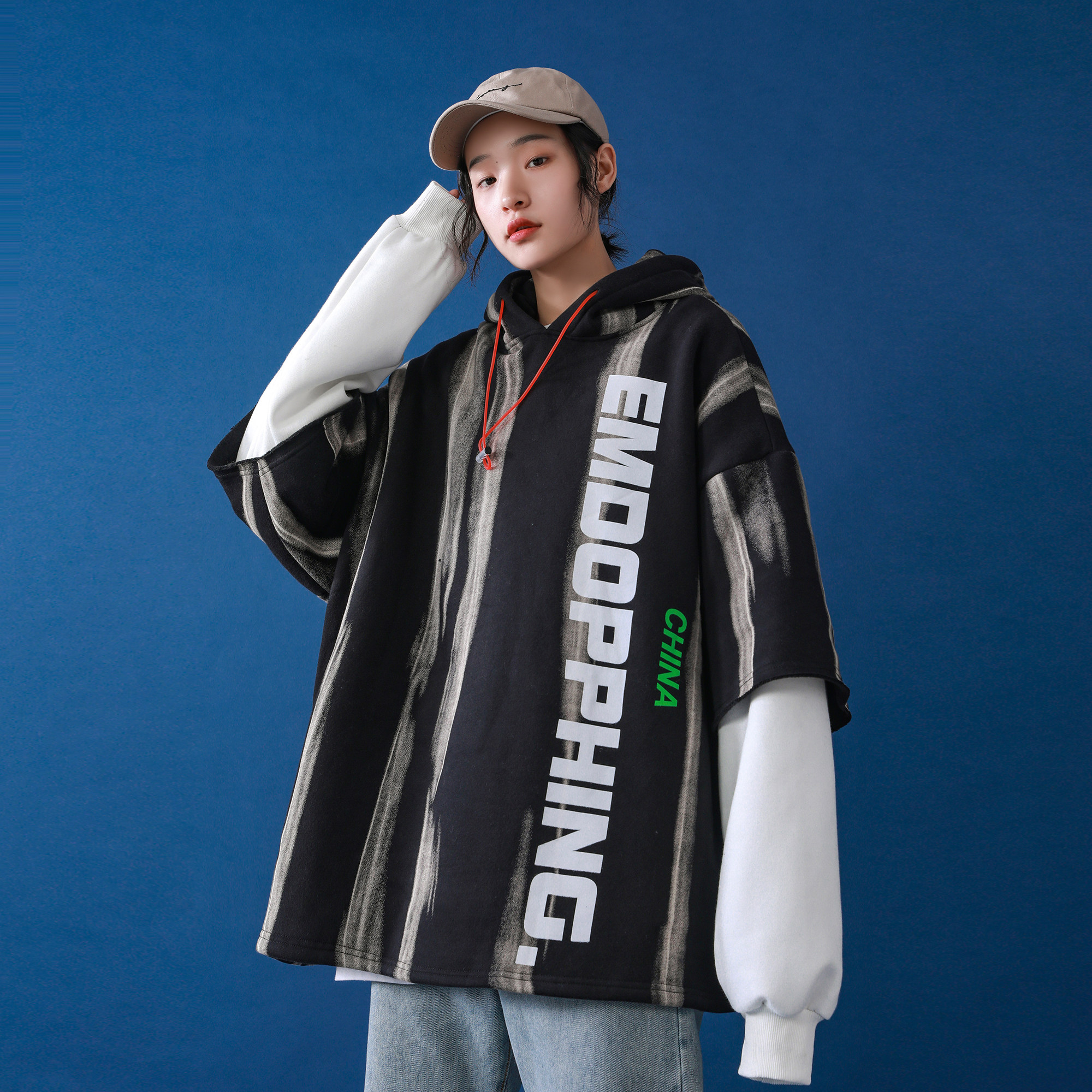 特价女生卫衣冬季加绒加厚连帽大款