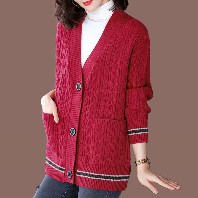 开衫粗线毛衣短款麻花针织衫春秋装2020年新款女式上衣二八月外套