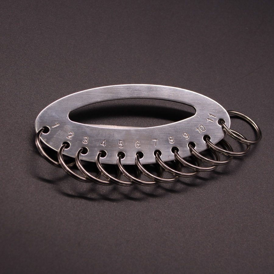 海科特11位加厚不锈钢钥匙盘旅馆家用学校宿舍宾馆迷你钥匙扣板串