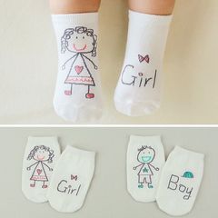 韩国新款全棉不对称儿童袜 婴儿宝宝防滑 袜子