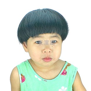 儿童蘑菇头男女短发新款韩版帅气锅盖头西瓜头舞台表演假发头套