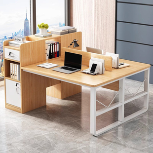 办公桌双人书桌带抽屉电脑桌办公室工作台员工职员桌椅组合老板桌