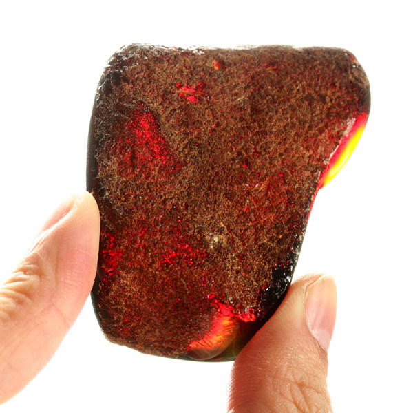 34.46克【蓝血珀】天然稀有大颗蓝珀血珀原石挂件(有孔)h00