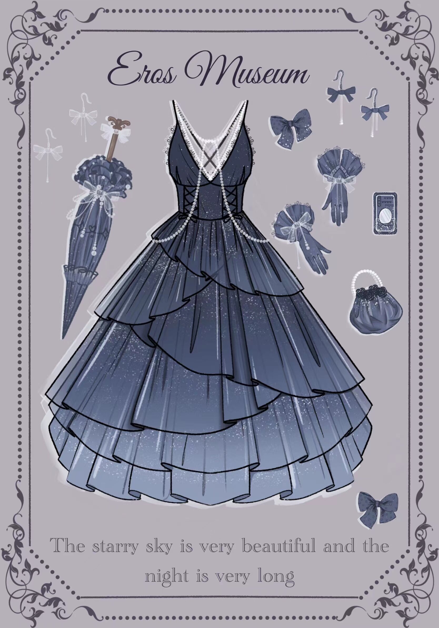 【厄洛斯博物馆】原创设计新款星空lolita连衣裙未命名