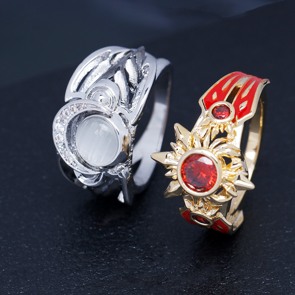 英雄饰品联盟lol周边皎月女神戴安娜曙光太阳妈日女戒指新年礼物_不