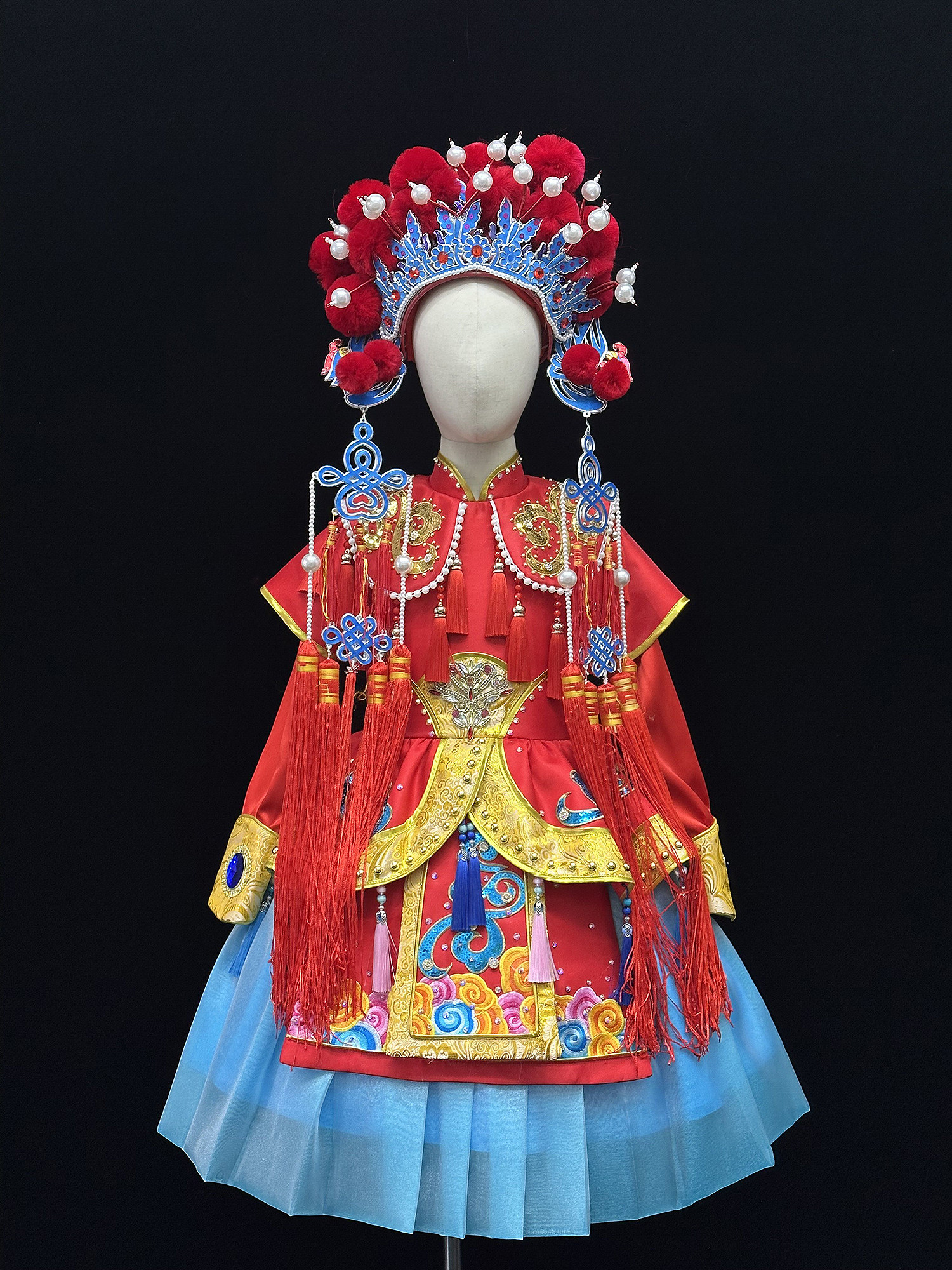 中式戏曲京越剧戏剧贵妃醉酒凤冠霞披穆桂英演出服配送头饰