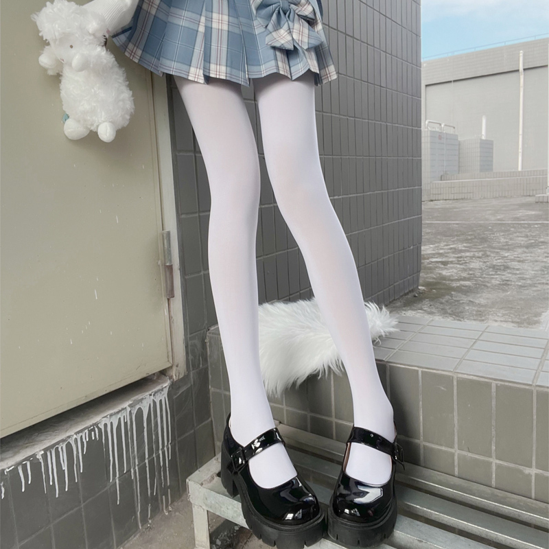 纯欲白丝袜女萝莉学生lolita丝袜jk袜子秋可爱日系软妹白色连裤袜
