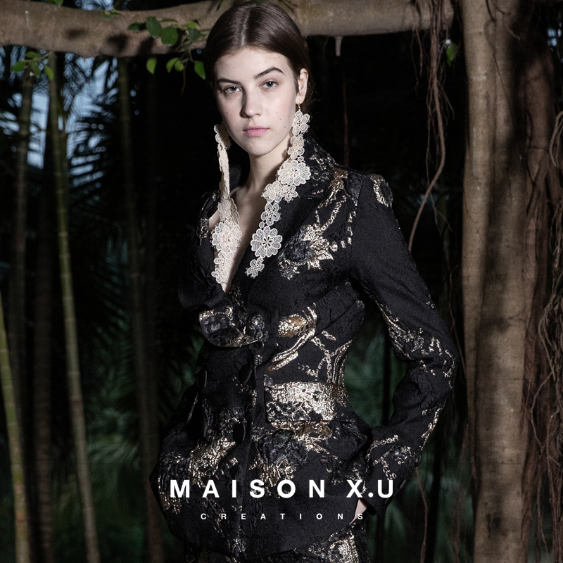 高定设计师品牌 MAISON X.U｜黑金法式优雅修身气质西装24春夏新