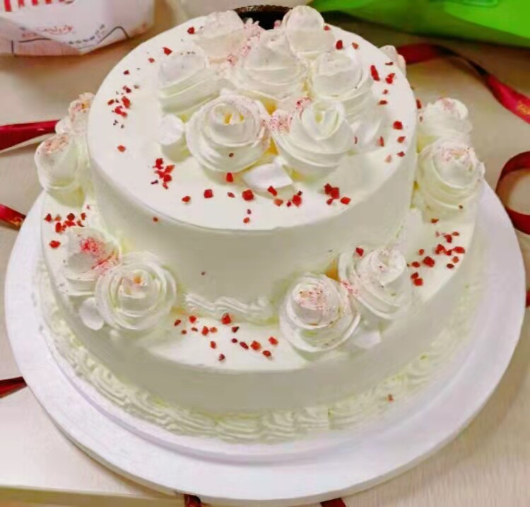 红宝石双层员工聚会鲜奶生日蛋糕202上海同城速递上门