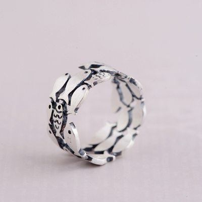 放心好店古银铺s925纯银女款工艺活口指环