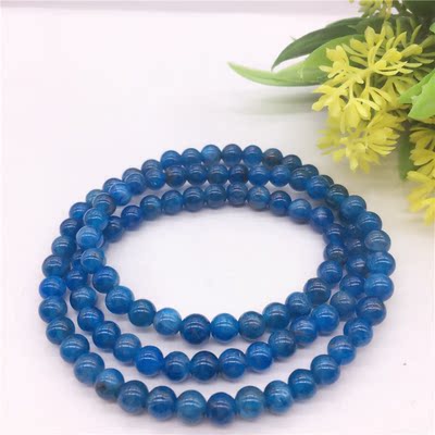 天然玉化蓝磷辉多圈手串 包邮