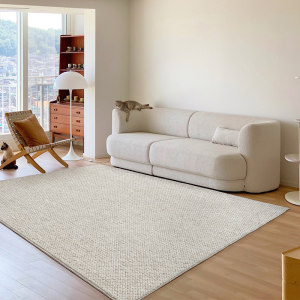 优立羊毛地毯客厅沙发茶几地垫大面积卧室纯色简约北欧风耐脏整铺
