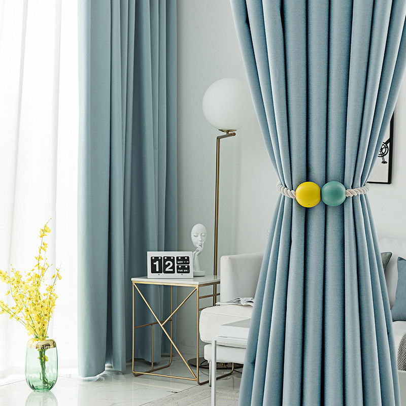 窗帘遮光卧室全遮阳北欧风轻奢清新文艺北欧简约窗帘布2019流行