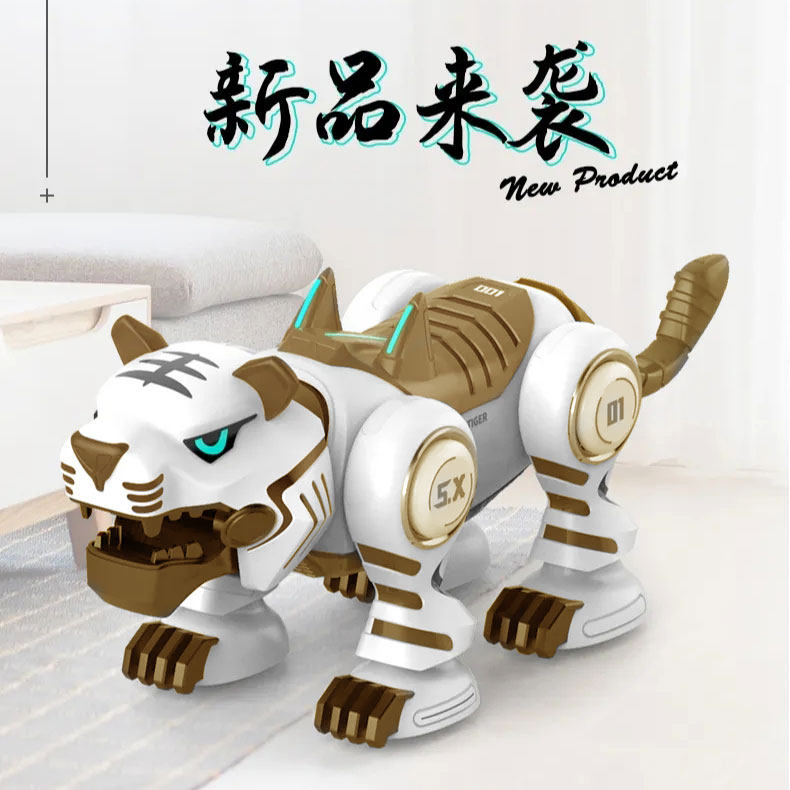 威腾科技虎遥控喷雾老虎电动触摸互动动物音乐叫啸编程虎年礼物