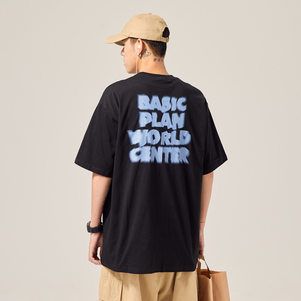 oversize圆领t恤男