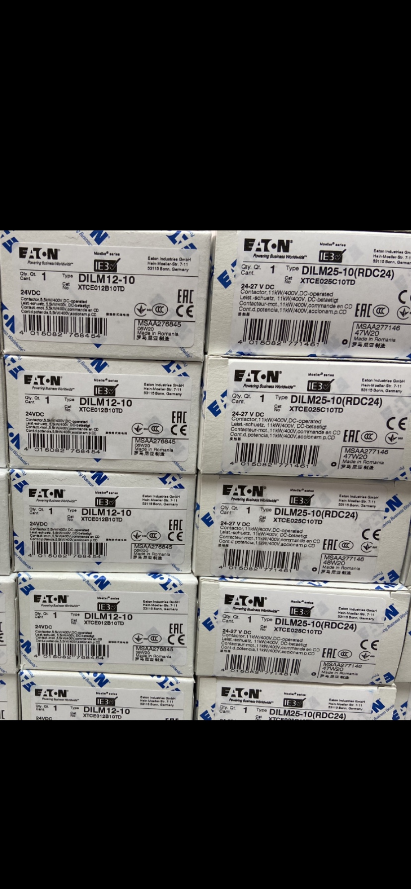 全新原装进口伊顿金钟穆勒直流接触器 EATON DILM25-10 RDC24