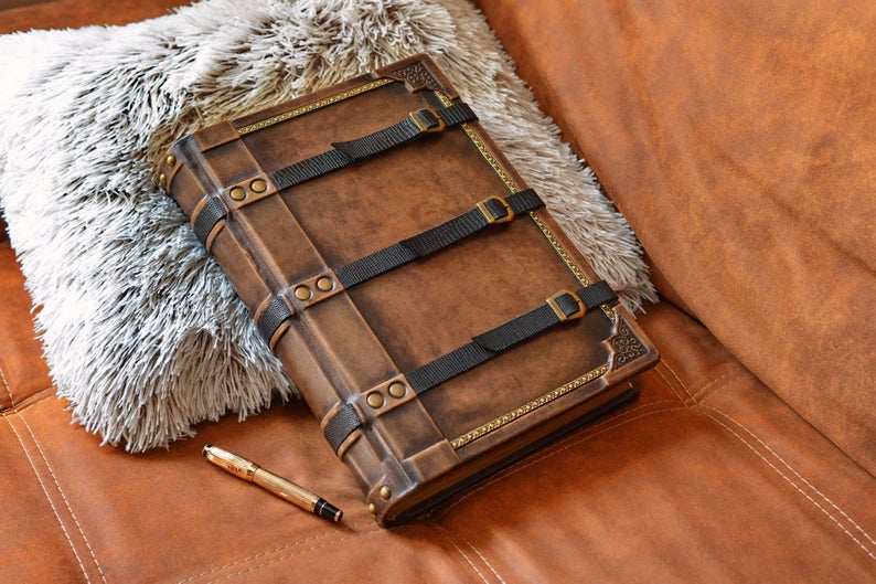 海外代购medieval◇手作中世纪复古棕色皮革旅行者笔记本记事本