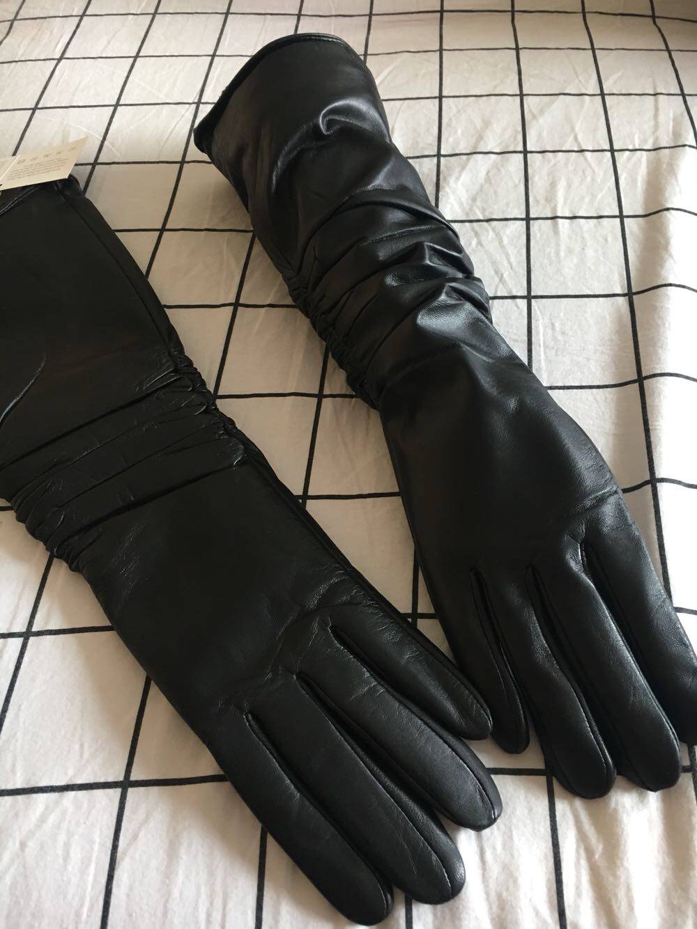 一折女士羊皮手套 绵羊皮