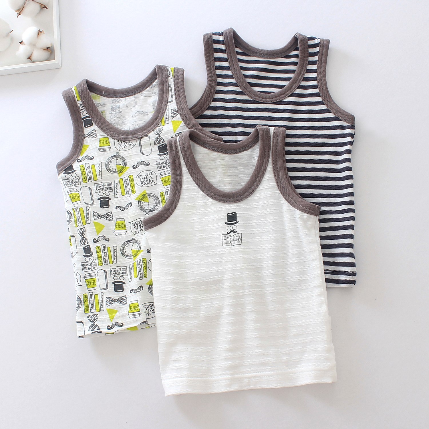 男童背心纯棉春夏护肚内穿中大童内衣小男孩宝宝贴身跨栏儿童背心