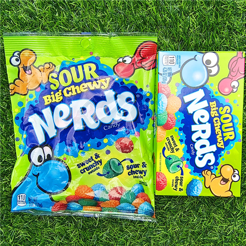 松脆酸味夹心咀嚼糖水果甜酸糖果儿童零食nerds big chewy candy
