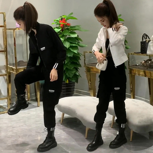 2024年春季新款减龄洋气休闲时尚工装裤女士韩版显瘦气质长袖套装