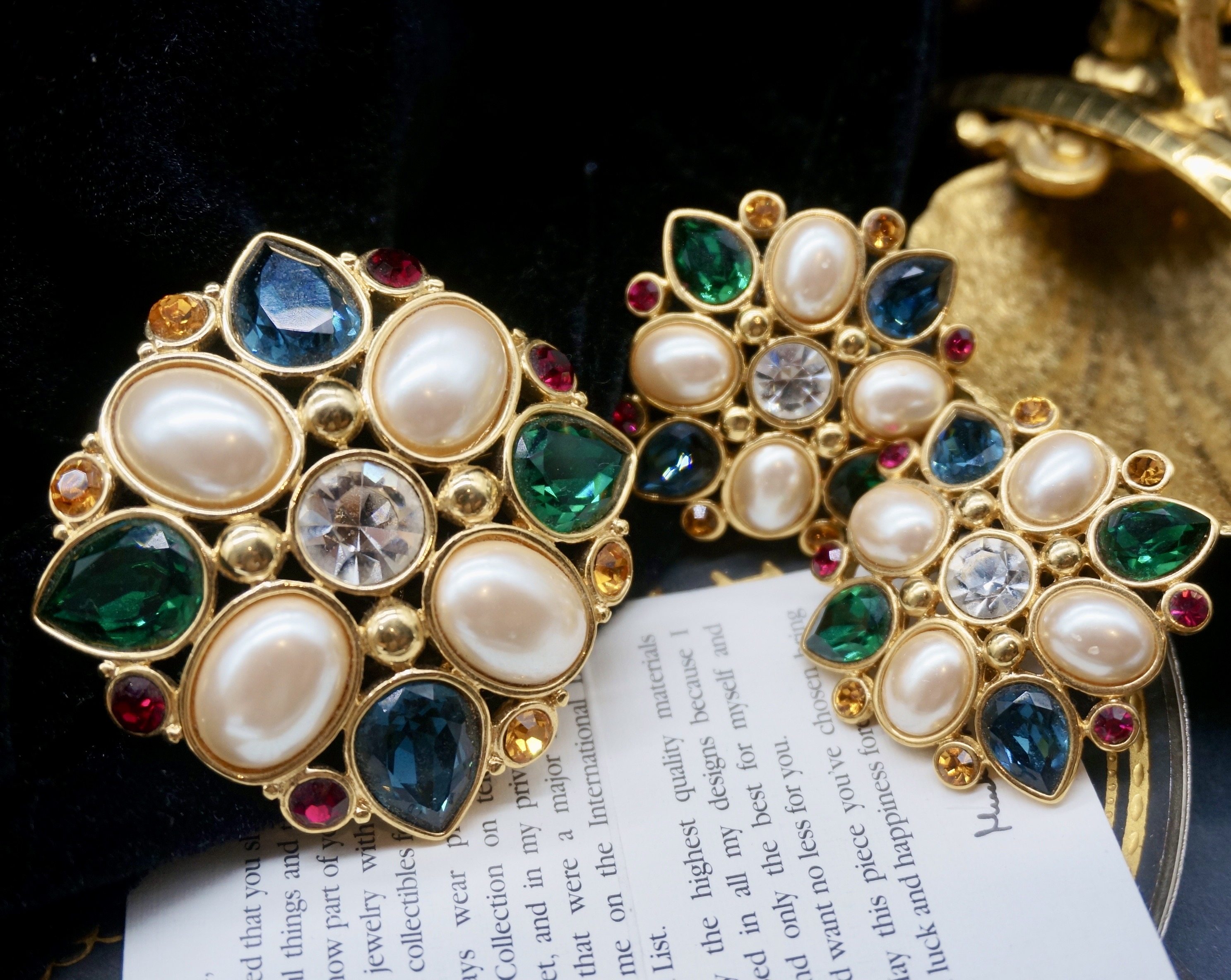 北美vintage古着中古monet莫奈打标耳夹