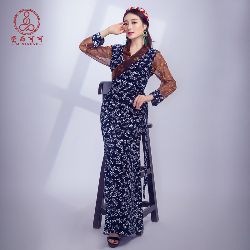 藏装女藏式民族风西藏服藏族服装西藏旅拍拉萨服藏族舞蹈博拉裙