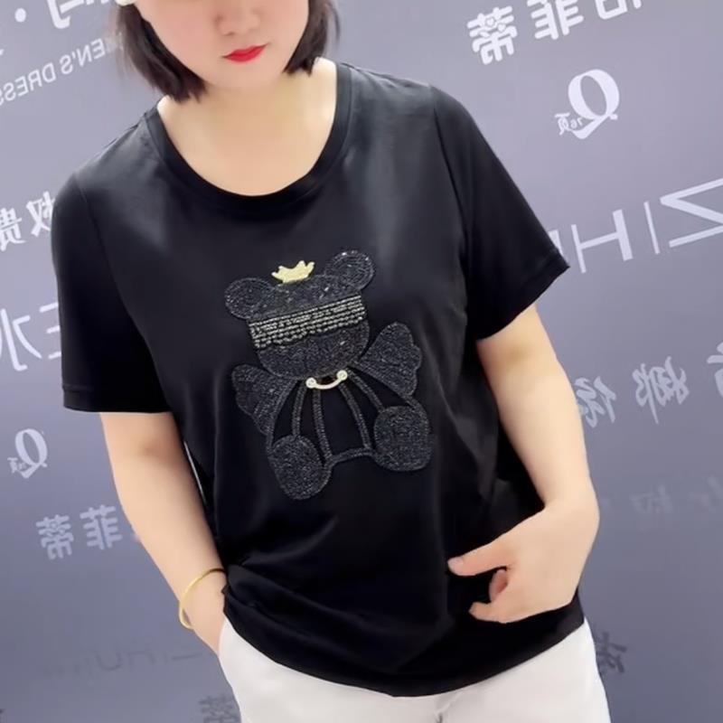 专柜7772芮娜依莲夏季新款欧韩加肥显瘦胖MM大码女装百搭款百搭T