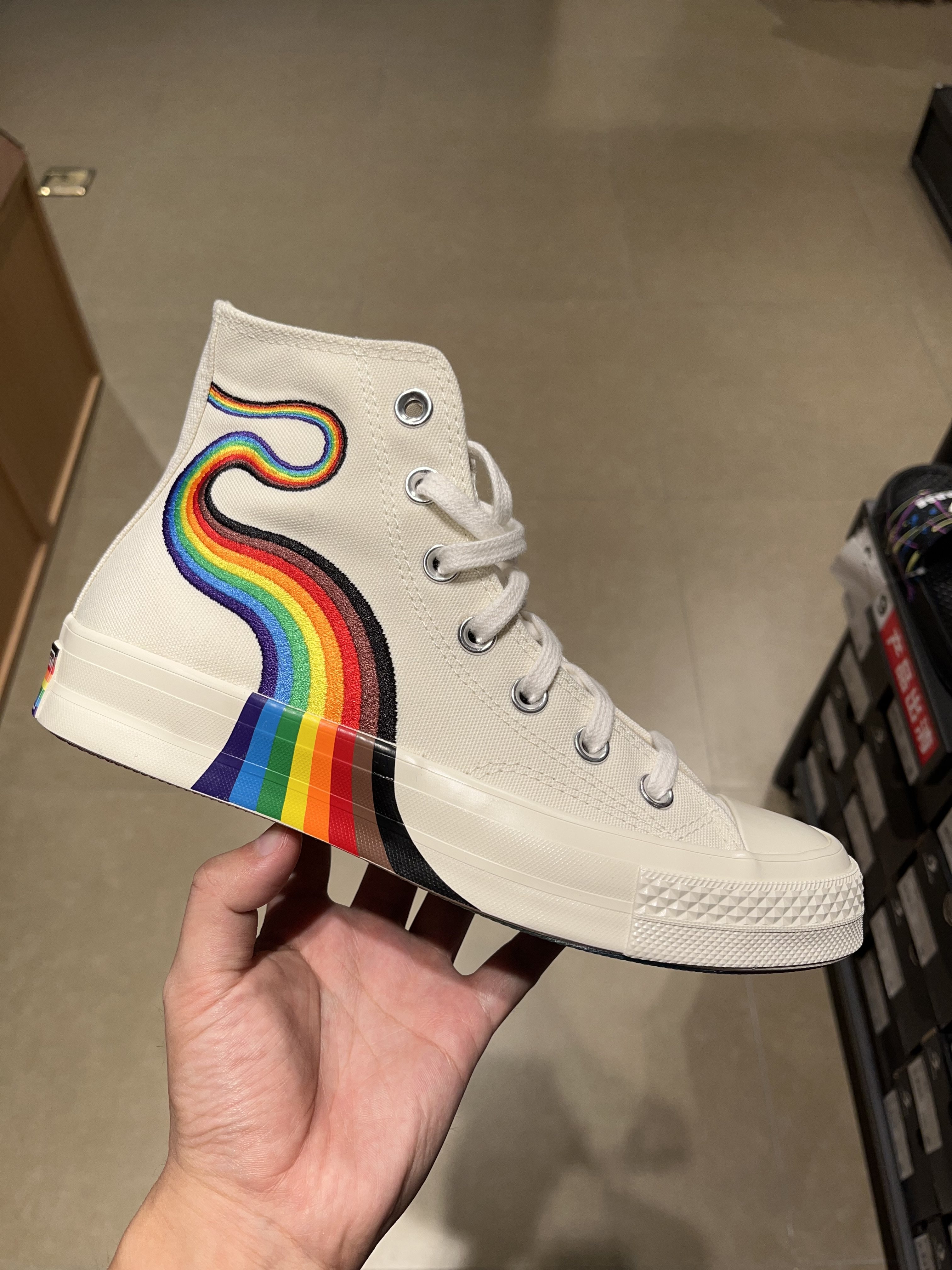 converse匡威1970s彩虹水晶底高帮帆布鞋170821c