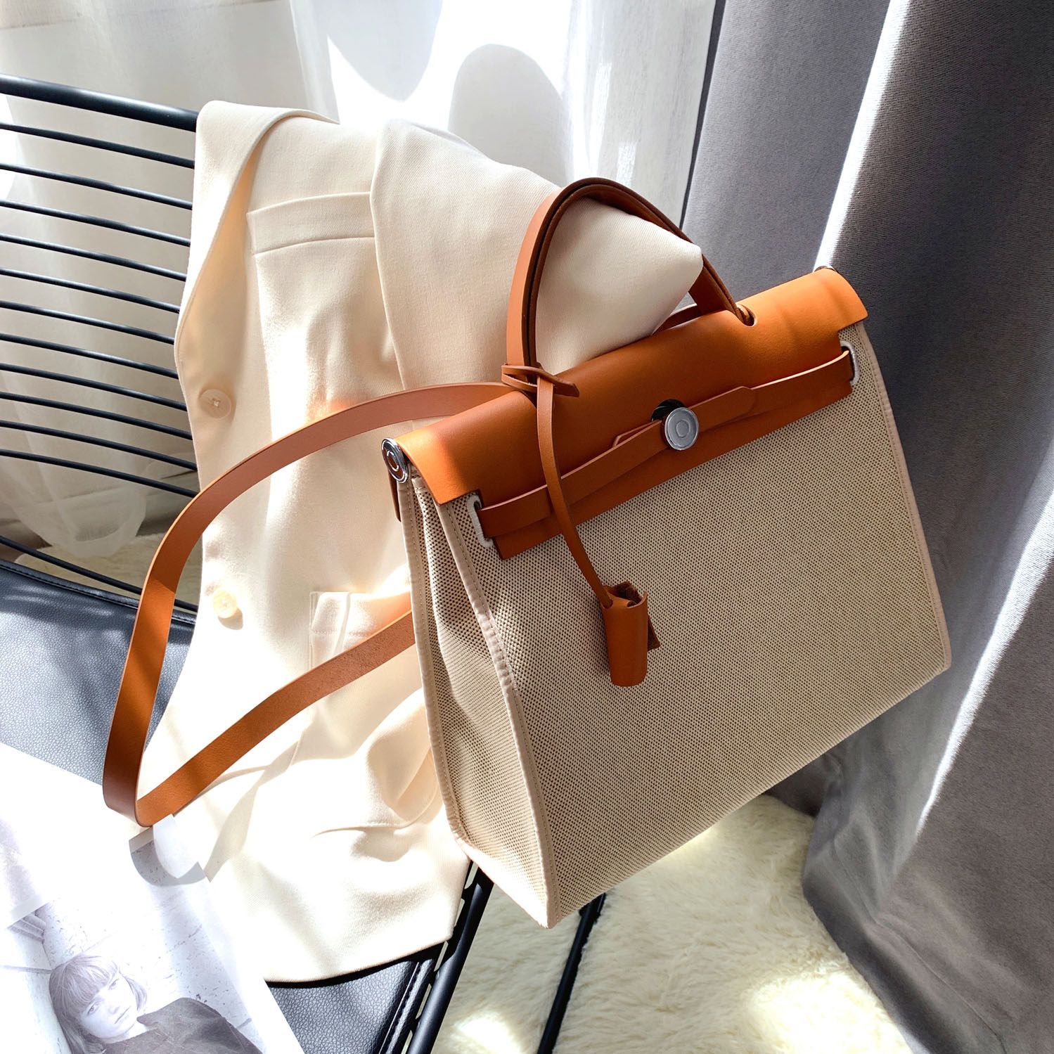 凯莉包女新娘包腋下包手提包女单肩斜挎h家herbag帆布包31铂金包