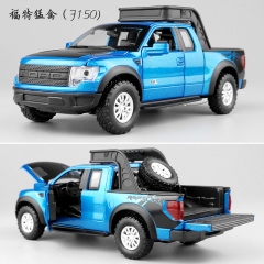 福特猛禽f150皮卡车模型1:32声光回力合金车儿童小汽车玩具越野车