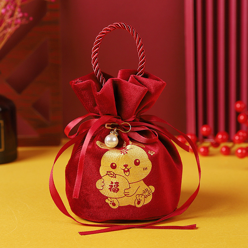 新年兔年糖果包装袋春节福袋糖袋子布袋苹果袋儿童小礼品礼物袋