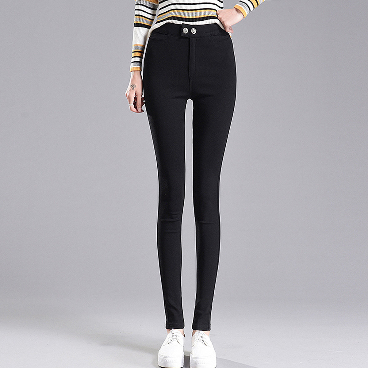 打底裤女外穿春季新款黑色高腰显瘦百搭小脚裤铅笔长裤子弹力女裤