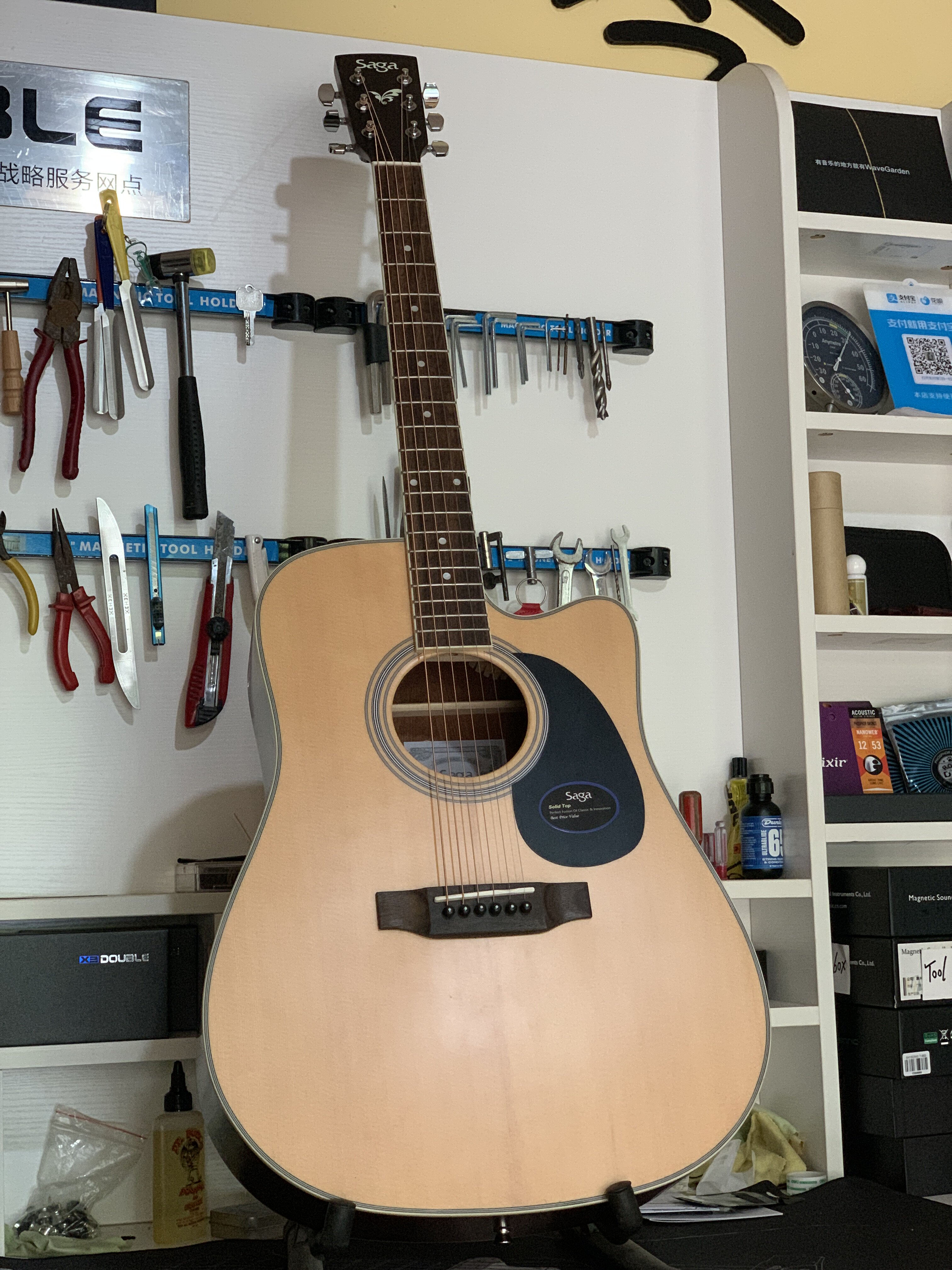 初学者吉他 自学 学生用_saga萨伽sf700c单板民谣木吉他自学入门初学