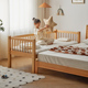 金多喜实木儿童床拼接床带护栏婴儿床加宽小床婴儿宝宝床拼接大床