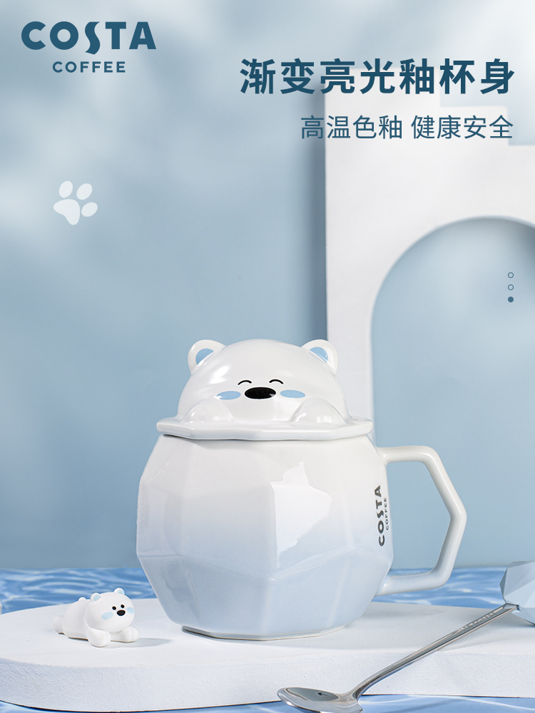 COSTA夏季陶瓷马克杯冰熊创意高颜值办公桌面杯卡通家用水杯萌杯|msdalam kategori pinggan mangkuk, Cup/cawan/cerek, Mug - dari Buy2taobao.com untuk memberikan perkhidmatan ejen Taobao profesional membeli