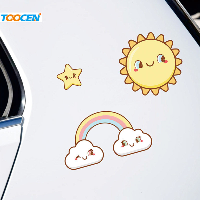 电动车摩托车电瓶车创意个性卡通表情车贴车身划痕遮挡装饰小贴纸