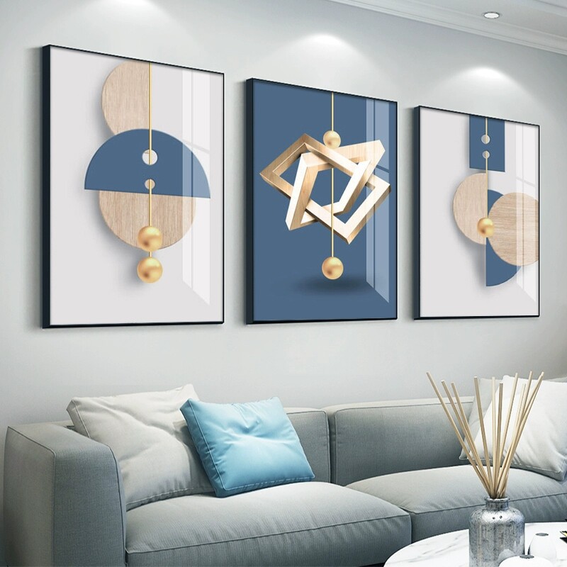 现代客厅装饰画轻奢玄关挂画餐厅卧室床头墙面三联沙发背景墙壁画