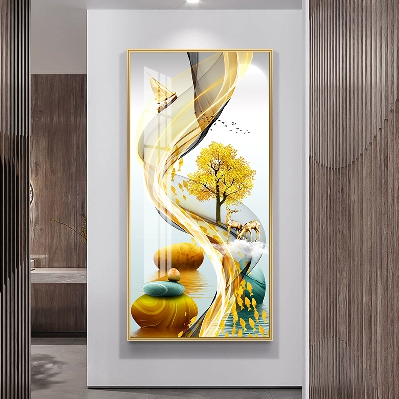 丽画装饰厂家直销店的优惠券大全—福禄生辉入户玄关装饰画走廊尽头挂