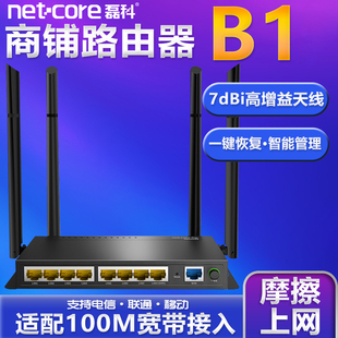 磊科9口B1无线路由器B11千兆端口5G双频wifi企业级B5商铺B6别墅8孔双多WAN接口铁壳B21监控家用办公高速穿墙